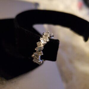 Sterling Silver Eternity Band with Stones ((Size7))